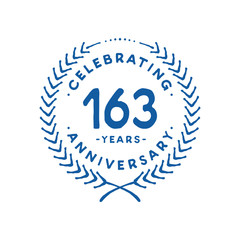 163 years design template. 163rd logo. Vector and illustration.
