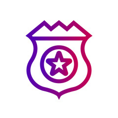 Shield with USA Independence Day icon. Protect privacy Illustration, badge icon. Banner presentation the fourth of July. United States of American President holiday. Veterans Day