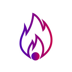 Fire emoji flames icon isolated on white background. Vector illustration