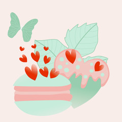 gift box and strawberry