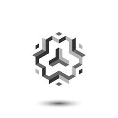 Cube logo design icon. Gray background for your text and logo. Outbox. Vector design