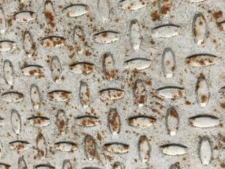 Background of metal plate in grey color with rust stains.For background design,banners, etc.