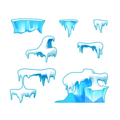 Set of ice with snow