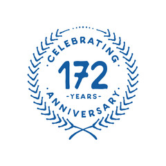 172 years design template. 172nd logo. Vector and illustration.