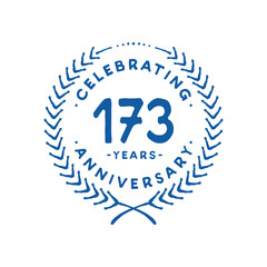 173 years design template. 173rd logo. Vector and illustration.