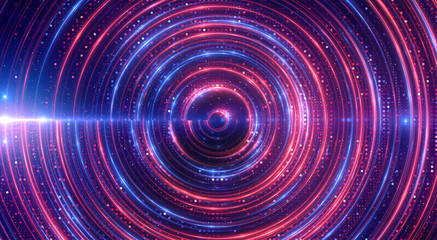 Led Light. Future tech. Shine dynamic scene. Neon flare. Colorful rays. .Magic moving fast lines. Sparkling studio. Hologram display. Mystic beam. Stylish fantasy space. Bright blurred waves.