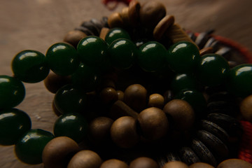 jade and wood jewelry