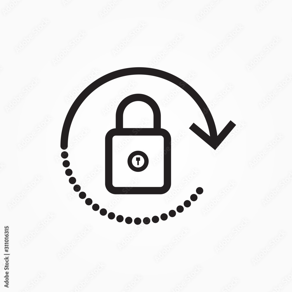 Poster lock reload icon isolated on white background. reset password symbol modern simple vector icon for w
