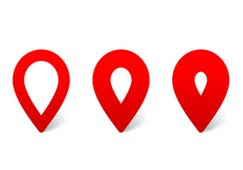Map pointers, set of vector color pins, web icon