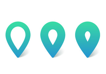 Map pointers, set of vector color pins, web icon