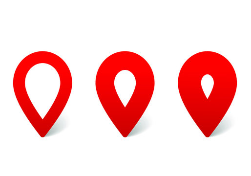 Map pointers, set of vector color pins, web icon