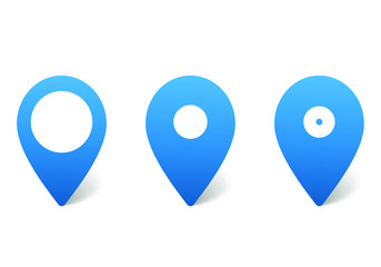 Map pointers, set of vector color pins, web icon