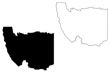Karas Region (Regions of Namibia, Republic of Namibia) map vector illustration, scribble sketch Karas map