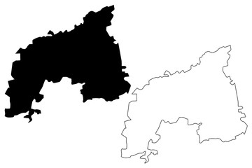 Khomas Region (Regions of Namibia, Republic of Namibia) map vector illustration, scribble sketch Khomas map