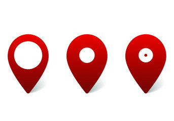 Map pointers, set of vector color pins, web icon