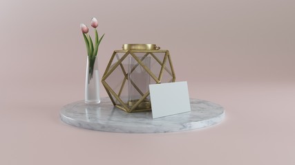 3d render stationery mockup