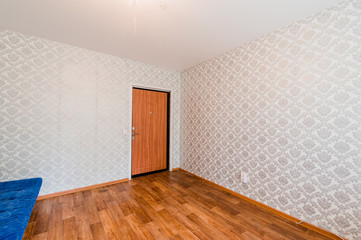 Russia, Omsk- August 05, 2019: interior room apartment. standard repair decoration in hostel