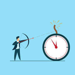 people archery bomb time flat vector illustration of deadline