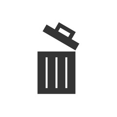 open trash can vector icon illustration for website and design use