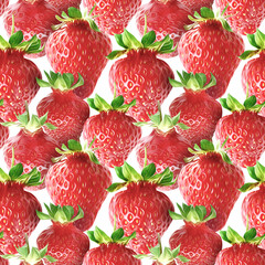 Strawberries seamless pattern. Artistic background.