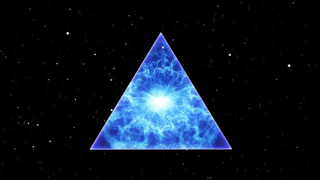 Endless Screensaver With Mysterious Pyramid Hovering In Interstellar Space