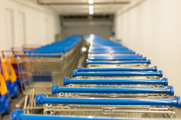 Shopping carts in the stall