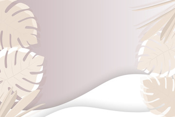 Luxury nature, white tropical leaf background with copy space, illustration vector.
