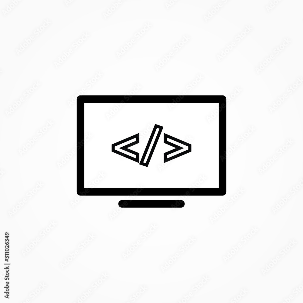 Poster programming on monitor icon design