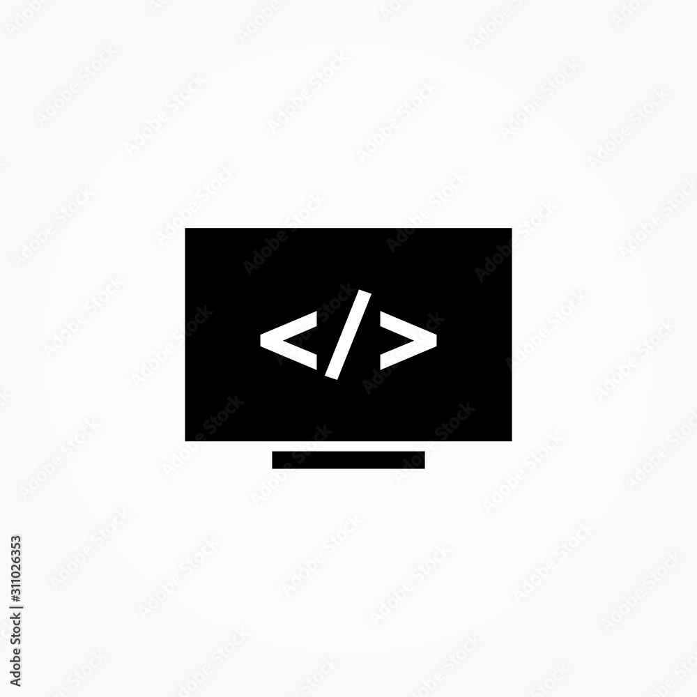 Poster programming on monitor icon design