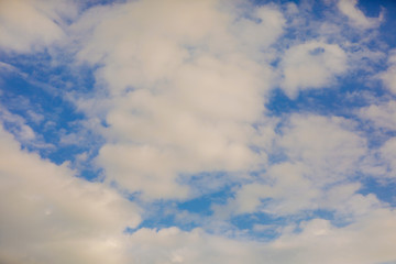 Blue sky with white clouds.