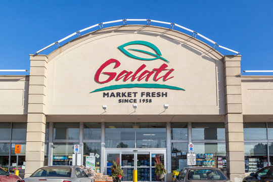 TORONTO, CANADA - JANUARY 19, 2018: Sign of Galati Fresh Market,   a small chain of supermarkets in Toronto.