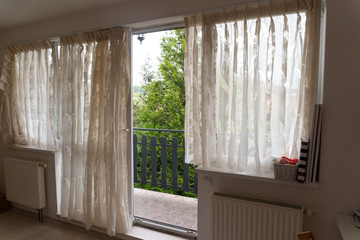 window with closed shutters