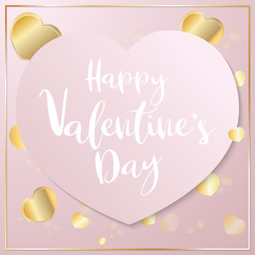 The gold heart vector image for  valentine day content.