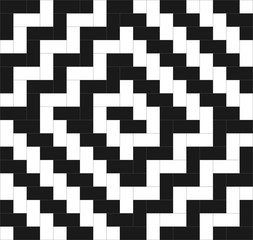 Black and white zigzag chevron pattern background. Rectangles and squares repeat pattern background vector.