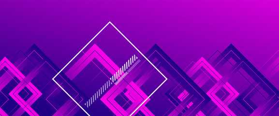 Abstract background with simple square or rectangle geometrical shapes. Geometric template with fluid gradients. Line design, technology concept. Vector Illustration For Wallpaper, Banner Background