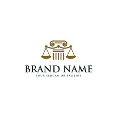 creative logo design concept of the law scales
