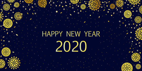 Fototapeta premium happy new year 2020 with golden elements