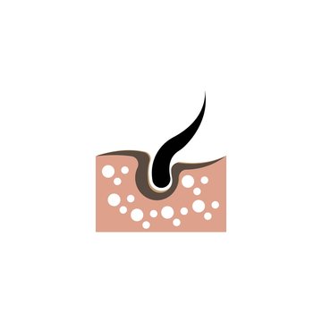 Hair treatment logo vector icon template