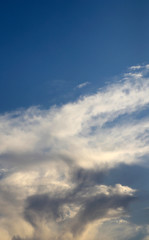 Glowing cloud formation with negative space for copy