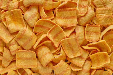 texture of potato chips closeup
