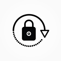 Lock Reload Icon Isolated On White Background. Reset Password Symbol Modern Simple Vector Icon For Website Or Mobile App