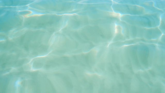 Pure blue water in the Pacific Ocean with light reflections. Slow motion.