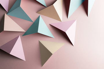 Abstract pattern made of colored paper, triangular shapes