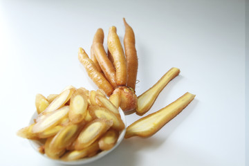 Finger root, herb for health, slides ready to be eaten in a cup