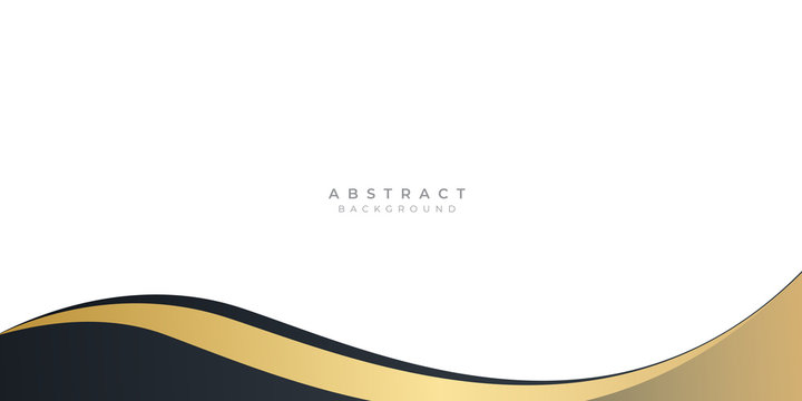 Modern gold black abstract wave curved background for presentation design
