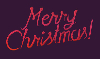 Cool Merry Christmas Lettering on Isolated Background. Gradient Low Poly Vector 3D Rendering