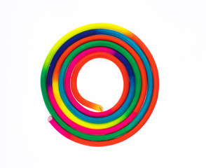 multicolored rope isolated on a white background