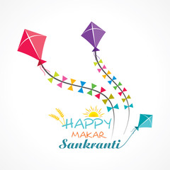 Fototapeta na wymiar Illustration of greeting for Makar Sankranti Festival