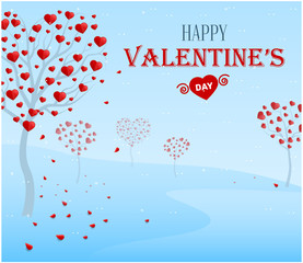 Fototapeta na wymiar Happy valentines day. Tree of the love