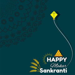 Illustration of greeting for Makar Sankranti Festival